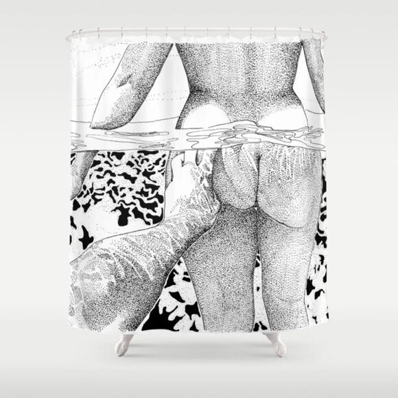 Society6 The Swim Shower Curtain - sz One Size - Picture 1 of 1